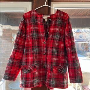 Red Plaid Florentine Blazer - Vintage 1980’s